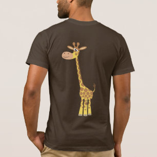 Camiseta T-shirt de girafa de desenho animado (verso)