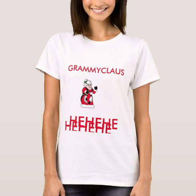 Camiseta T-shirt de Grammyclaus para o Natal (Frente)