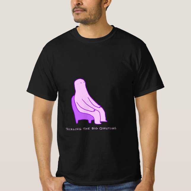 Camiseta T-shirt de grandes perguntas (Frente)