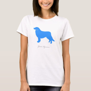 Camiseta T-shirt de grandes Pyrenees (silhueta azul)