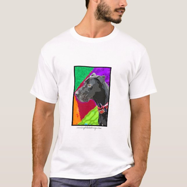 Camiseta T-shirt de great dane do pop art (Frente)
