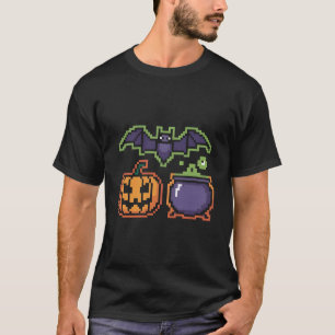 Camiseta T-Shirt De Halloween Retro De 8 Bits   Pixel Art P