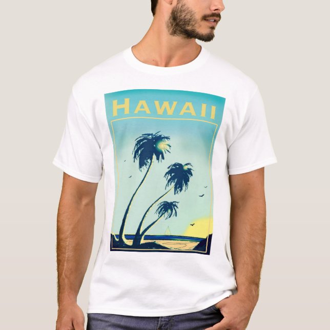 Camiseta T-shirt de Havaí para homens (Frente)