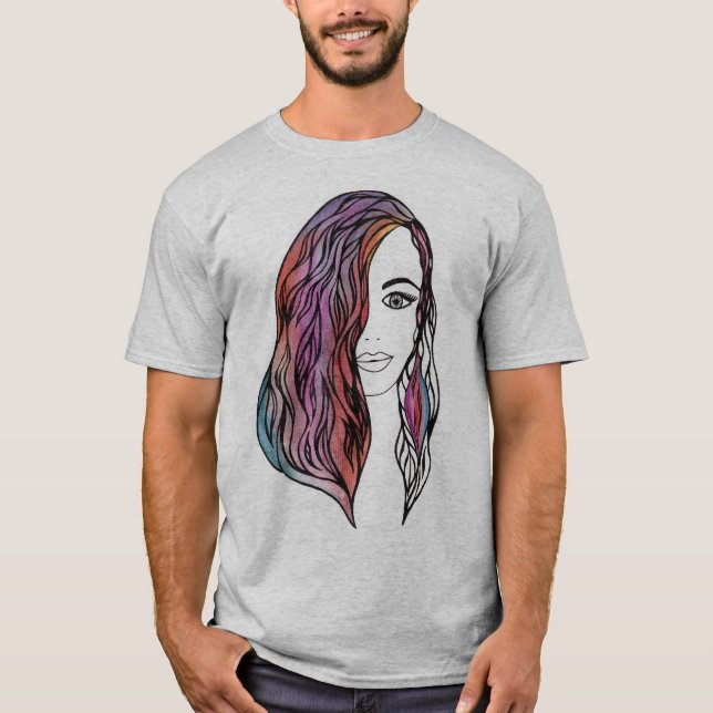 Camiseta T-shirt de homens bonitos com uma fotografia (Frente)