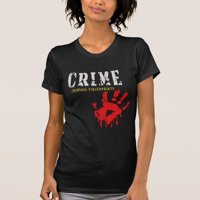 Camiseta T-shirt de impressões digitais criminais (Frente)
