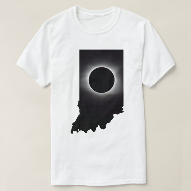 Camiseta T-Shirt de Indiana do Eclipse Solar Total 2024 (Frente do Design)