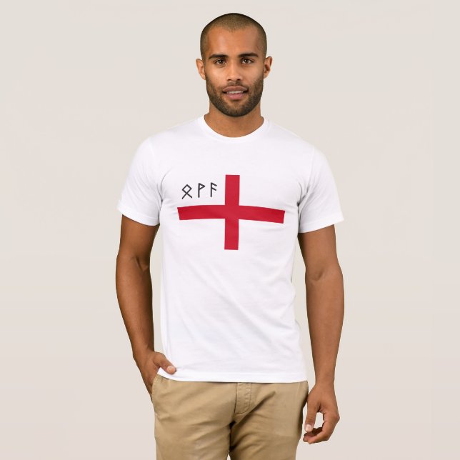 Camiseta T-shirt de Inglaterra - bandeira com Runes (Frente Completa)