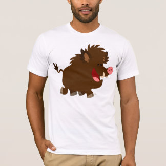 Camiseta T-shirt de irradiação do javali dos desenhos