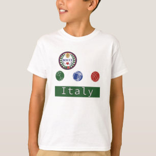Camiseta T-shirt de Italia das bolas de Bocce do miúdo