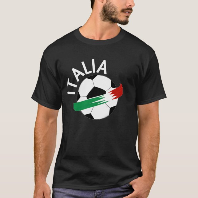 Camiseta T-Shirt de Itália Negra. 01 (Frente)