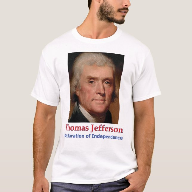 Camiseta T-Shirt de Jefferson e Declaração de Independência (Frente)
