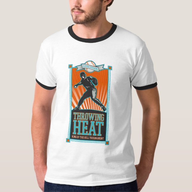 Camiseta T-shirt de jogo do basebol do calor (Frente)