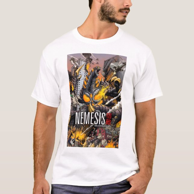 Camiseta T-shirt de Kaiju do nêmesis - arte por Matt Frank (Frente)
