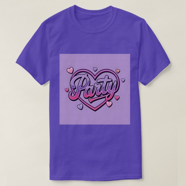 Camiseta T-Shirt de lavanda de Corações Rosa (Frente do Design)