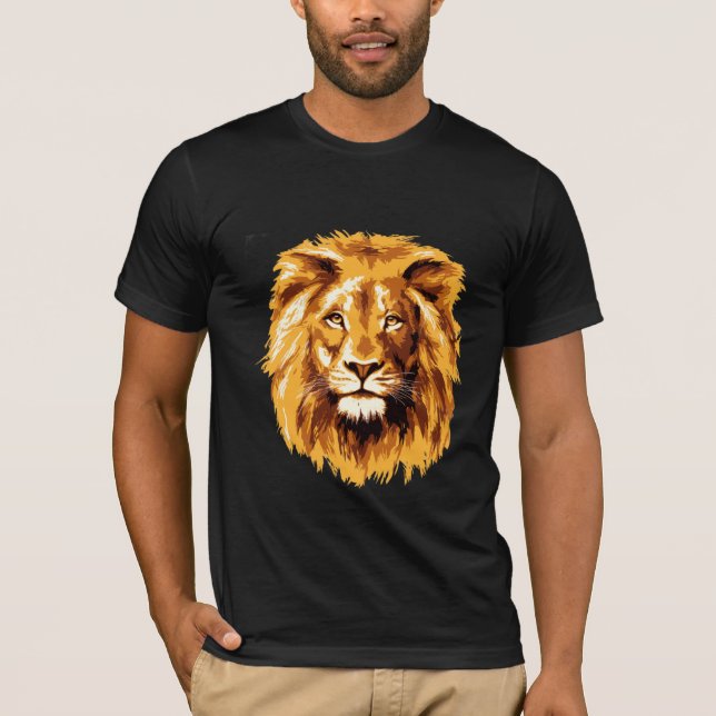 Camiseta T-Shirt de leão forte (Frente)