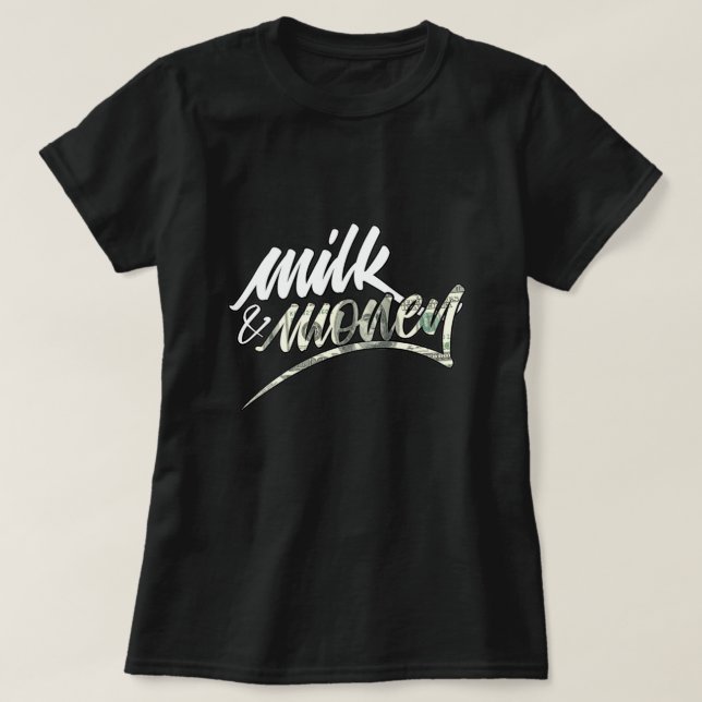 Camiseta T-Shirt de Leite e Moeda (Frente do Design)