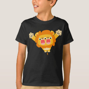 Camiseta T-shirt de leões-crianças, fofinha, com dupla prob