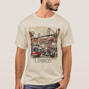 Camiseta T-Shirt de Lisboa, Grunge E Distante