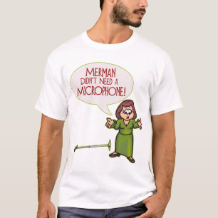 Camiseta T-shirt de Lite dos homens do Merman/microfone