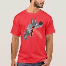 T-Shirt de Lobo Animado e Bonito