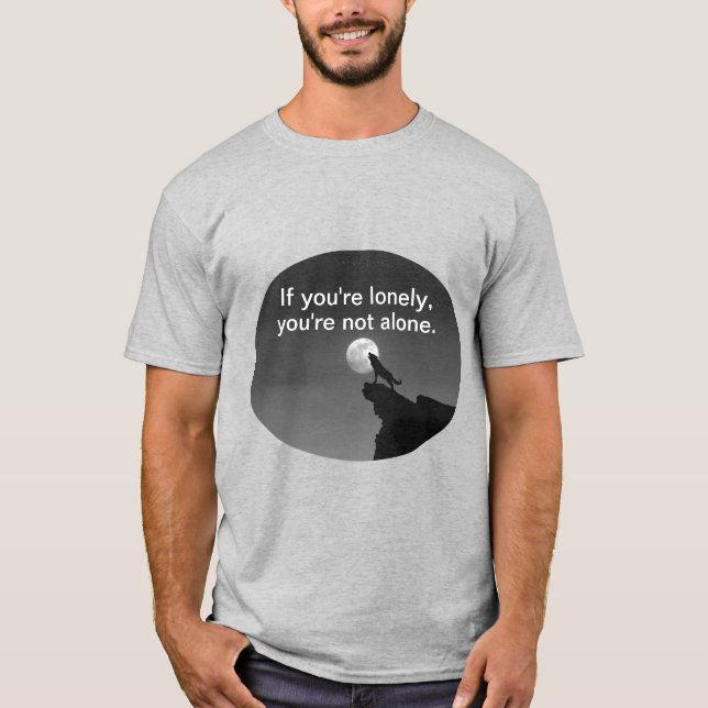 Camiseta T-Shirt de lobo solitário engraçado (Frente)
