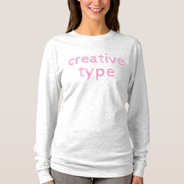 Camiseta T-Shirt de Longa Altura Criativa (Frente)
