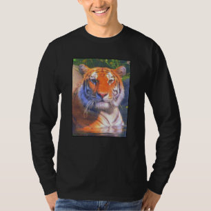 Camiseta T-shirt de longa Capa do adulto siberiano de Tigre