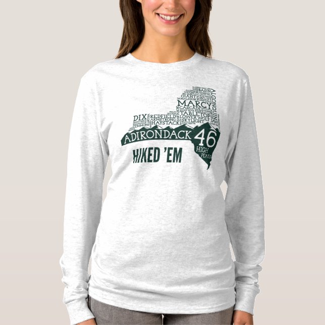 Camiseta T-Shirt de Longa Distância das Mulheres com Perfur (Frente)