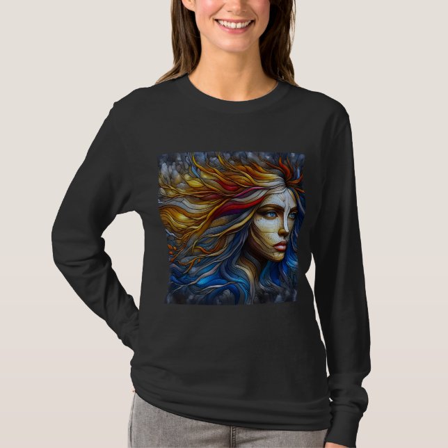 Camiseta T-Shirt de Longa Distância, Trabalho de arte 19, d (Frente)