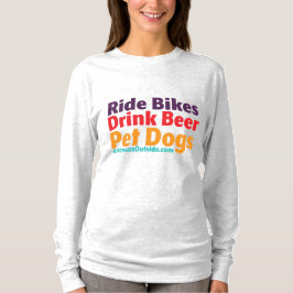 Camiseta T-Shirt de Longa Folha - Cães-Bikes-Cerveja