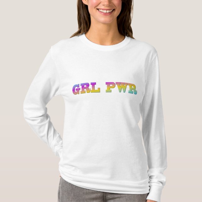 Camiseta T-Shirt de Longa Superfície PWR GRL (Frente)