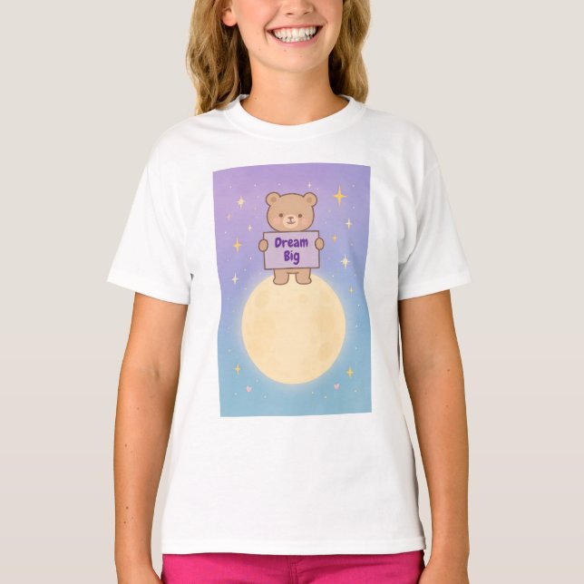 Camiseta T-Shirt de Lua de Urso de Cute Personalizado (Frente)
