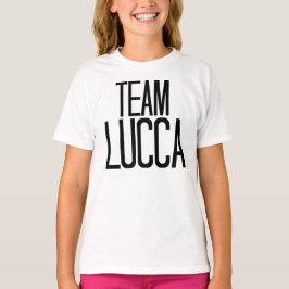 Camiseta T-shirt de Lucca da equipe no branco