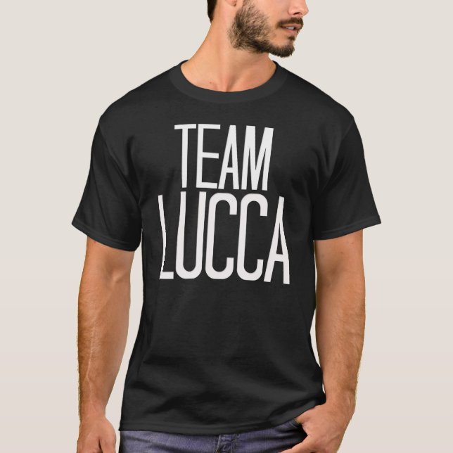 Camiseta T-shirt de Lucca da equipe no preto (Frente)