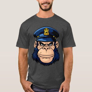 Camiseta T-Shirt de macaco-policial