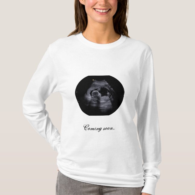 Camiseta T-shirt de maternidade com imagem de sonografia (Frente)