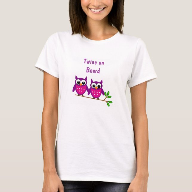 Camiseta T-Shirt de Maternidade de Gêmeos (Frente)