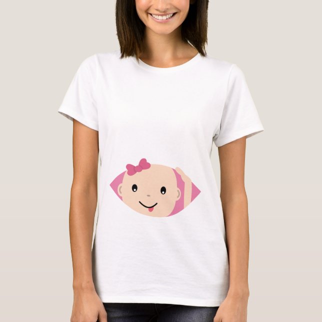 Camiseta T-Shirt de Maternidade de Peek-A-Boo (Frente)
