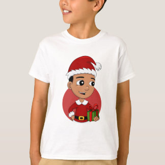 Camiseta T-Shirt de menino de cabelos negros de Natal
