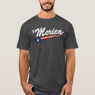 Camiseta T-shirt de Merica do Swoosh do estilo da bandeira