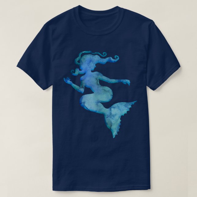 Camiseta T-Shirt de Mermaid Azul (Frente do Design)