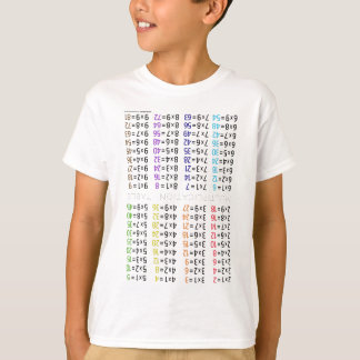Camiseta T-Shirt de Mesa de Multiplicação