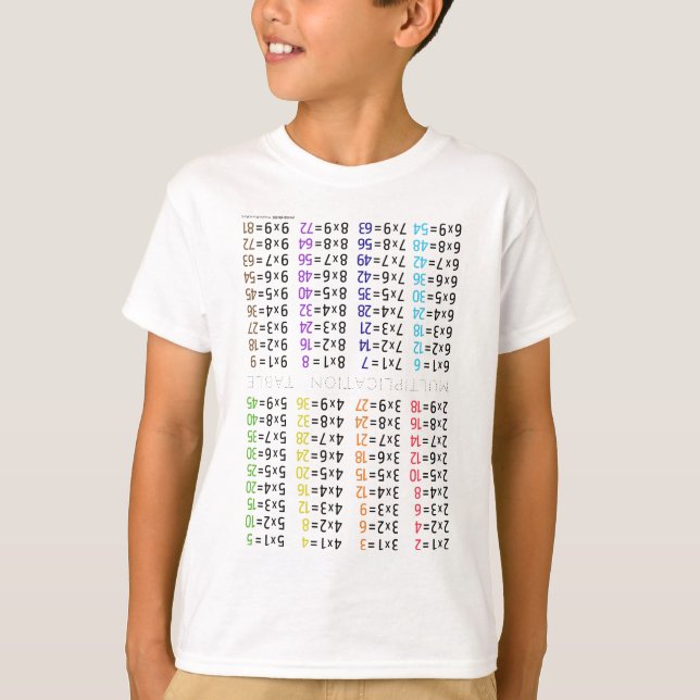 Camiseta T-Shirt de Mesa de Multiplicação (Frente)