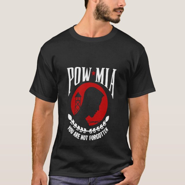 Camiseta T-shirt de MIA do PRISIONEIRO DE GUERRA (vermelho) (Frente)