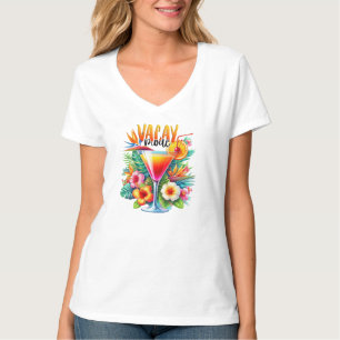 Camiseta t-shirt de modo vago, t-shirt de férias