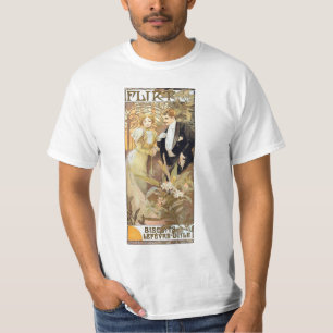 Camiseta T-shirt de Mucha do vintage da namoradeira