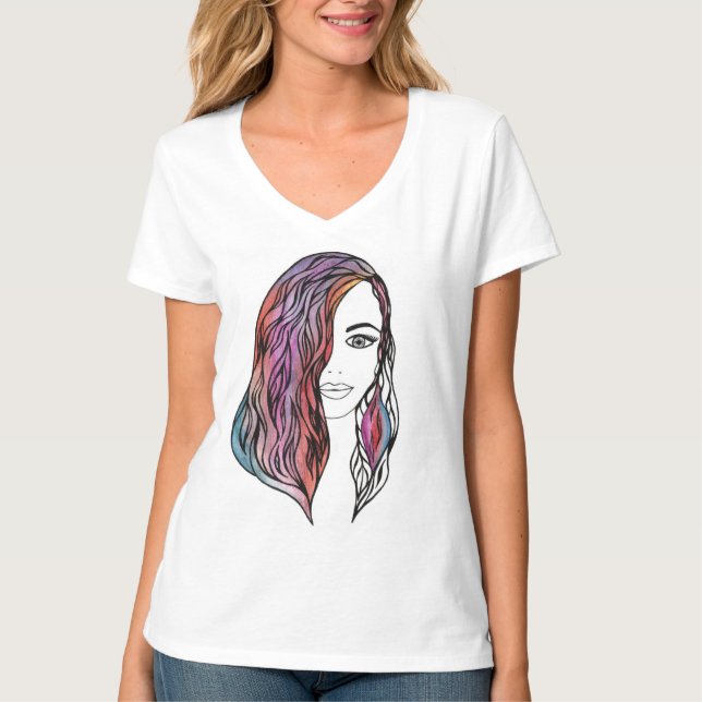 Camiseta T-shirt de mulheres bonitas com uma fotografia (Frente)