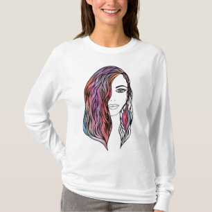 Camiseta T-shirt de mulheres bonitas com uma fotografia