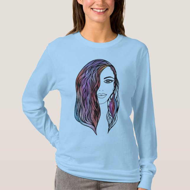 Camiseta T-shirt de mulheres bonitas com uma fotografia (Frente)