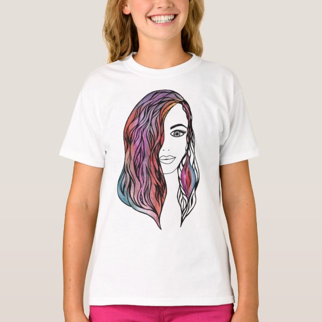 Camiseta T-shirt de mulheres bonitas com uma fotografia (Frente)